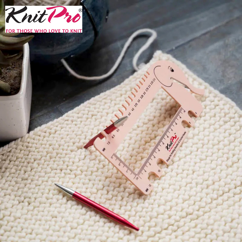 Textile For Sewing - เครื่องมือวัดเส้นด้ายถักโครเชต์ Knitpro ทำจากพลาสติก ใช้สำหรับวัดความหนาของเส้นด้าย เข็มถักเสื้อไหมพรม แบบคาลิปเปอร์
