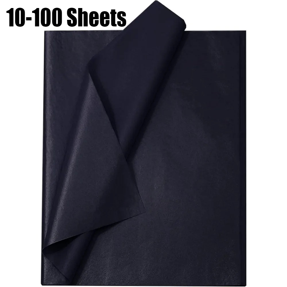 Pattern Tissue Paper - กระดาษทิชชูสีดำ 10-100 แผ่น สำหรับบรรจุภัณฑ์ห่อของขวัญ งานฝีมือ กระดาษงานประดิษฐ์จำนวนมาก