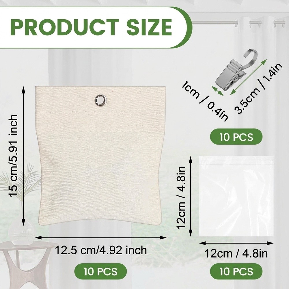 Fabric Weight Set - โซลูชันถ่วงน้ำหนักผ้าม่านกลางแจ้งพร้อมคลิป - 1 ชุดถุงผ้า คลิปโลหะ วัสดุเติม