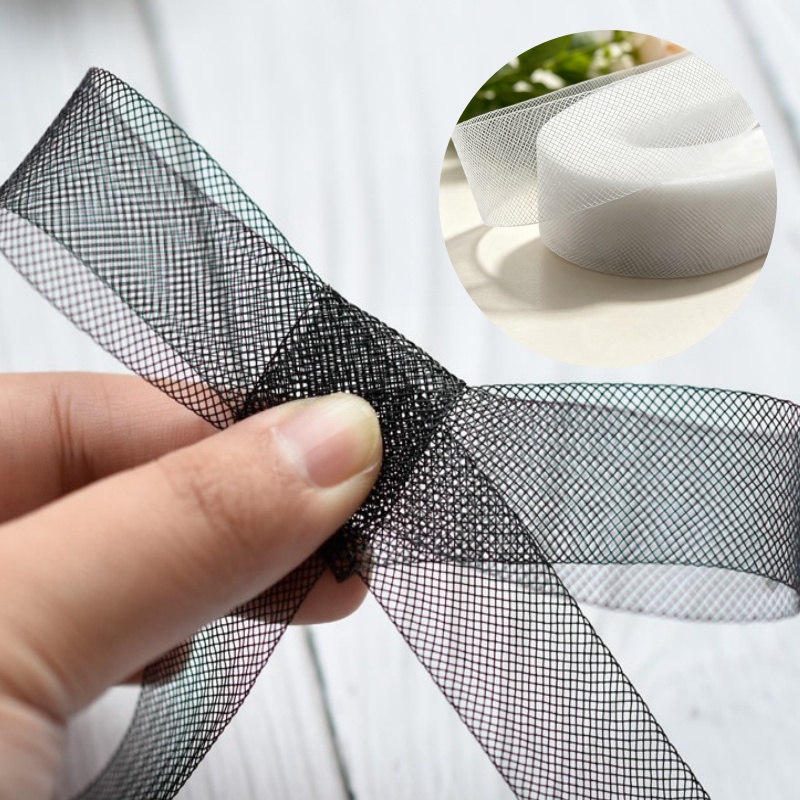 Sewing Net - ตาข่ายครินโนลีนลายขนม้าสำหรับตกแต่ง ความกว้าง 10 ซม. ผ้าออร์แกนซ่าสำหรับงานประดิษฐ์หมวก งานแต่งงาน