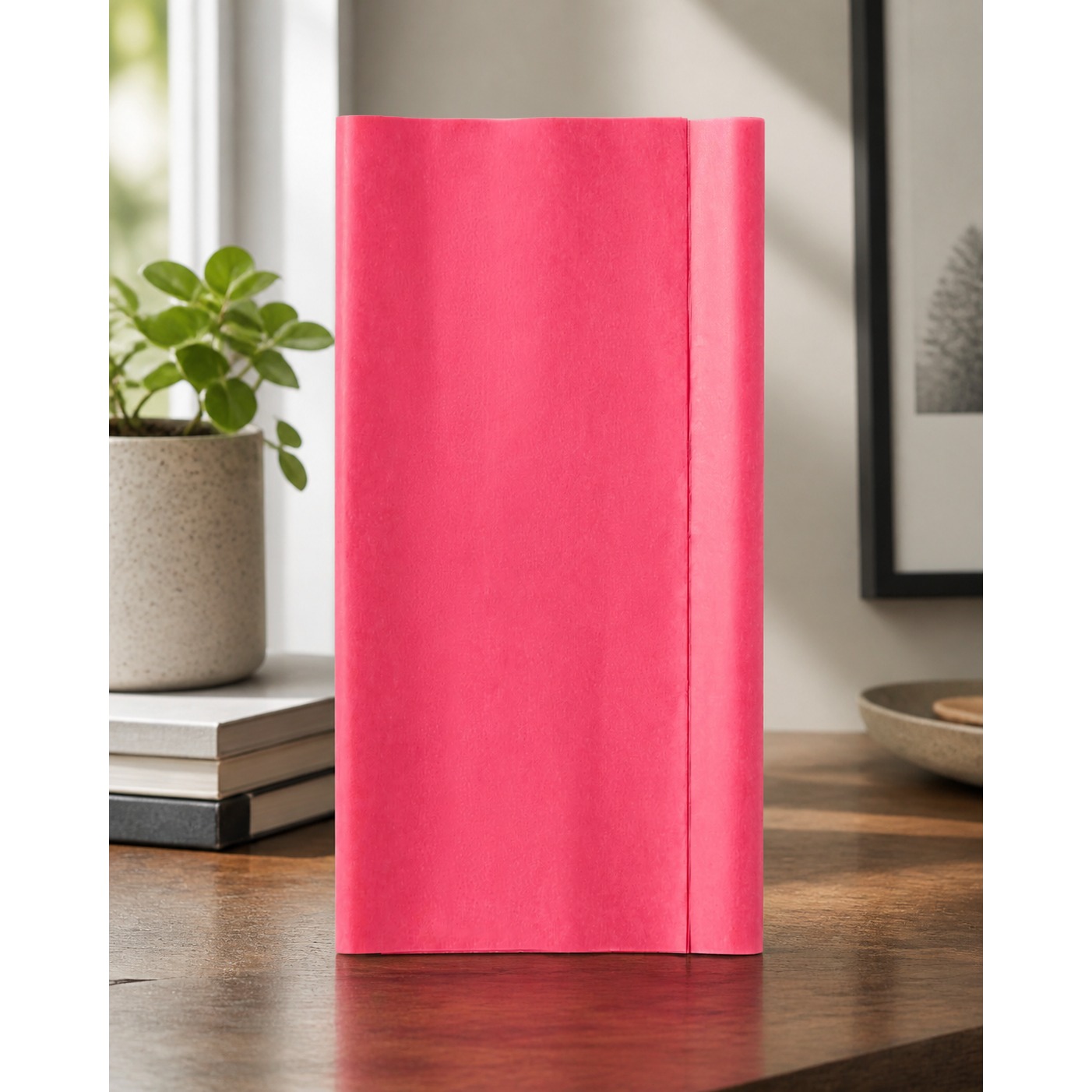 Pattern Tissue Paper - กระดาษทิชชูสีชมพูสด 16 แผ่น สำหรับห่อของขวัญ, กระดาษห่อลายเรียบสำหรับงานปาร์ตี้และตกแต่งทุกโอกาส