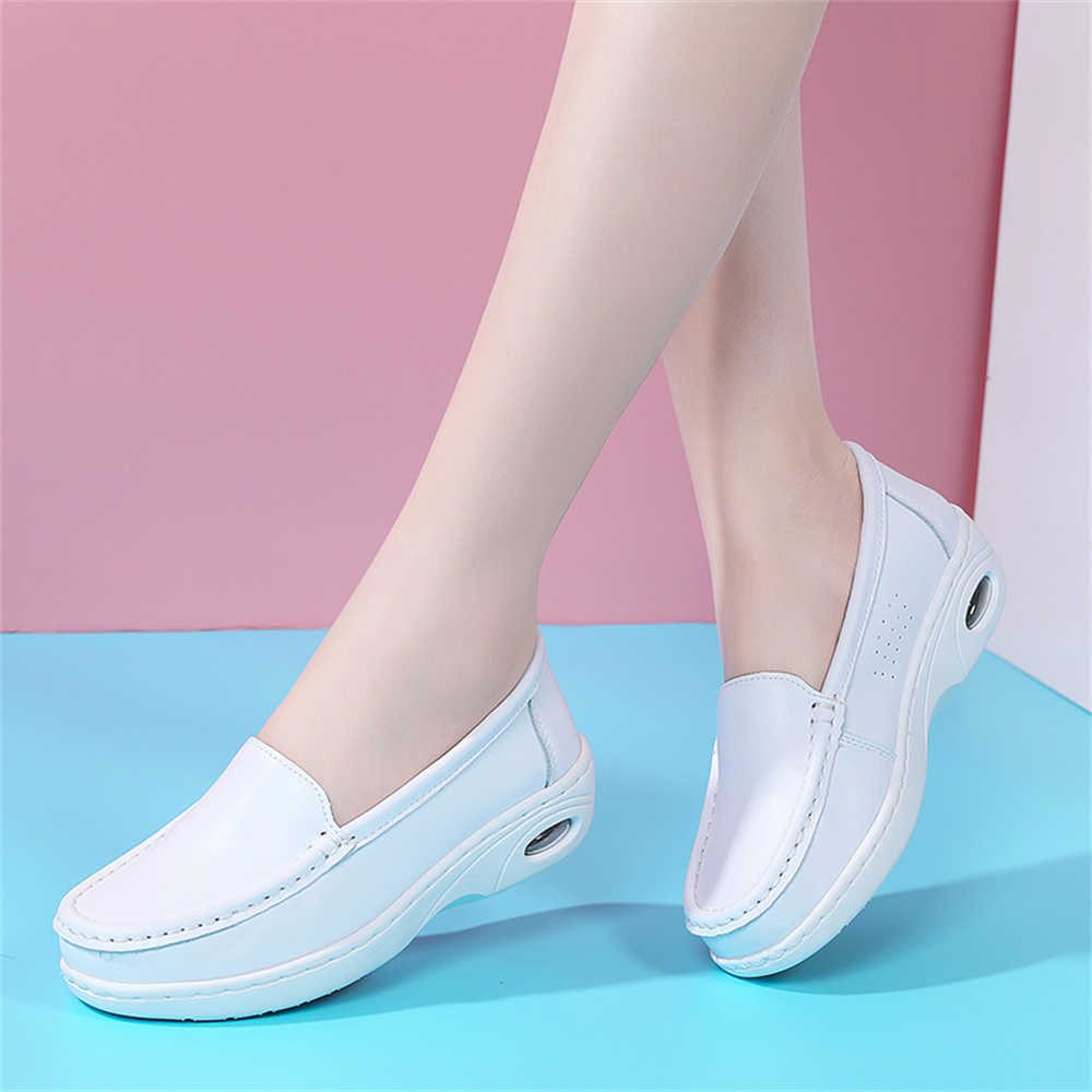 Sewing Industry - Chunky สีขาวส้นรองเท้า Oxford รองเท้าส้นสูงรองเท้าผู้หญิงรองเท้ารองเท้าผ้าใบกีฬา Joggings ใหม่