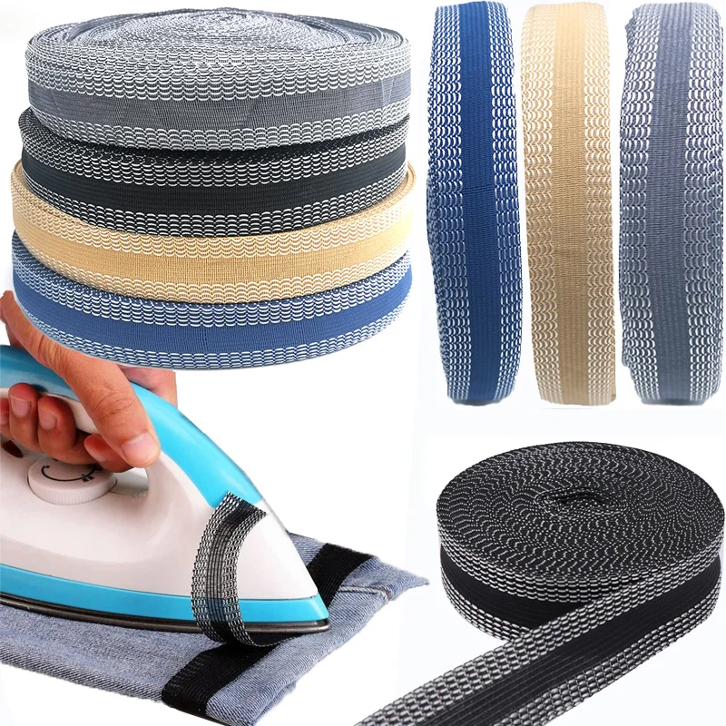 Interfacing Iron On - Self-Adhesiveกางเกงปากกางเกงขอบสั้นซ่อมเหล็กบนHemเสื้อผ้าเทปไม่มีเย็บHemmingผ้าFusingเทปDIYเย็บ