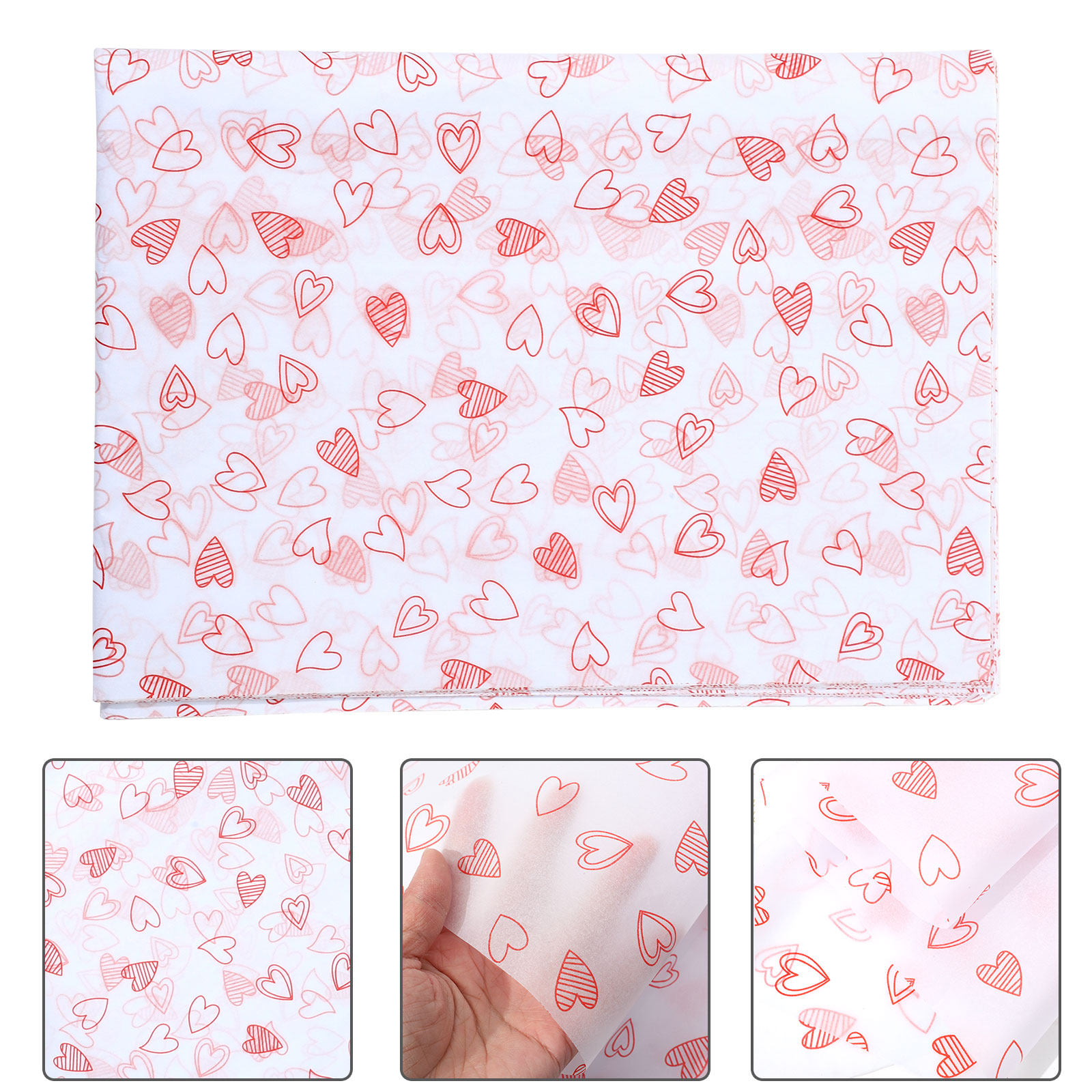 Pattern Tissue Paper - กระดาษห่อลายดอกไม้รูปหัวใจ 28 แผ่น บางพิเศษ สำหรับห่อของขวัญ ช่อดอกไม้