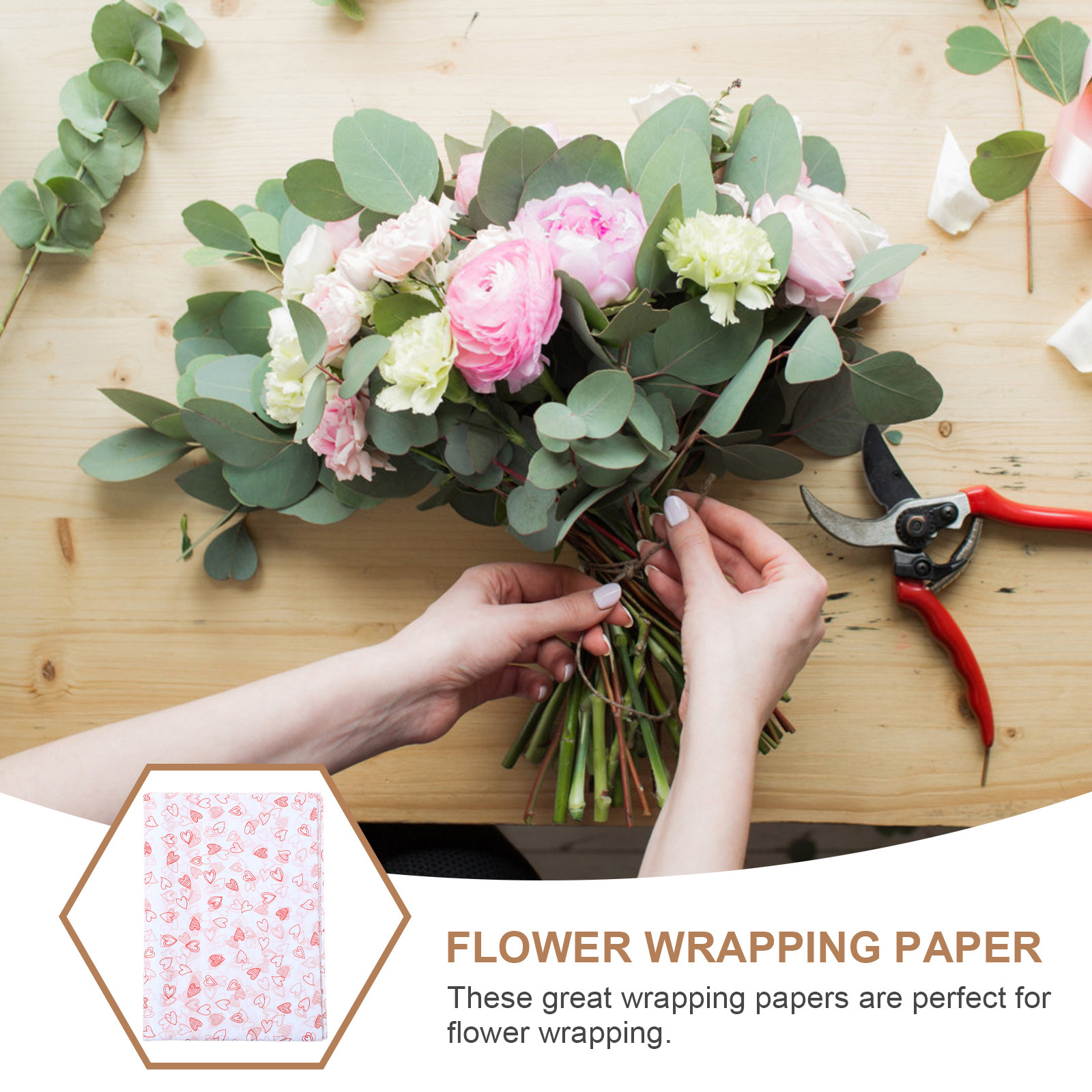 กระดาษห่อลายดอกไม้รูปหัวใจ 28  - Pattern Tissue Paper บทวิจารณ์และราคา