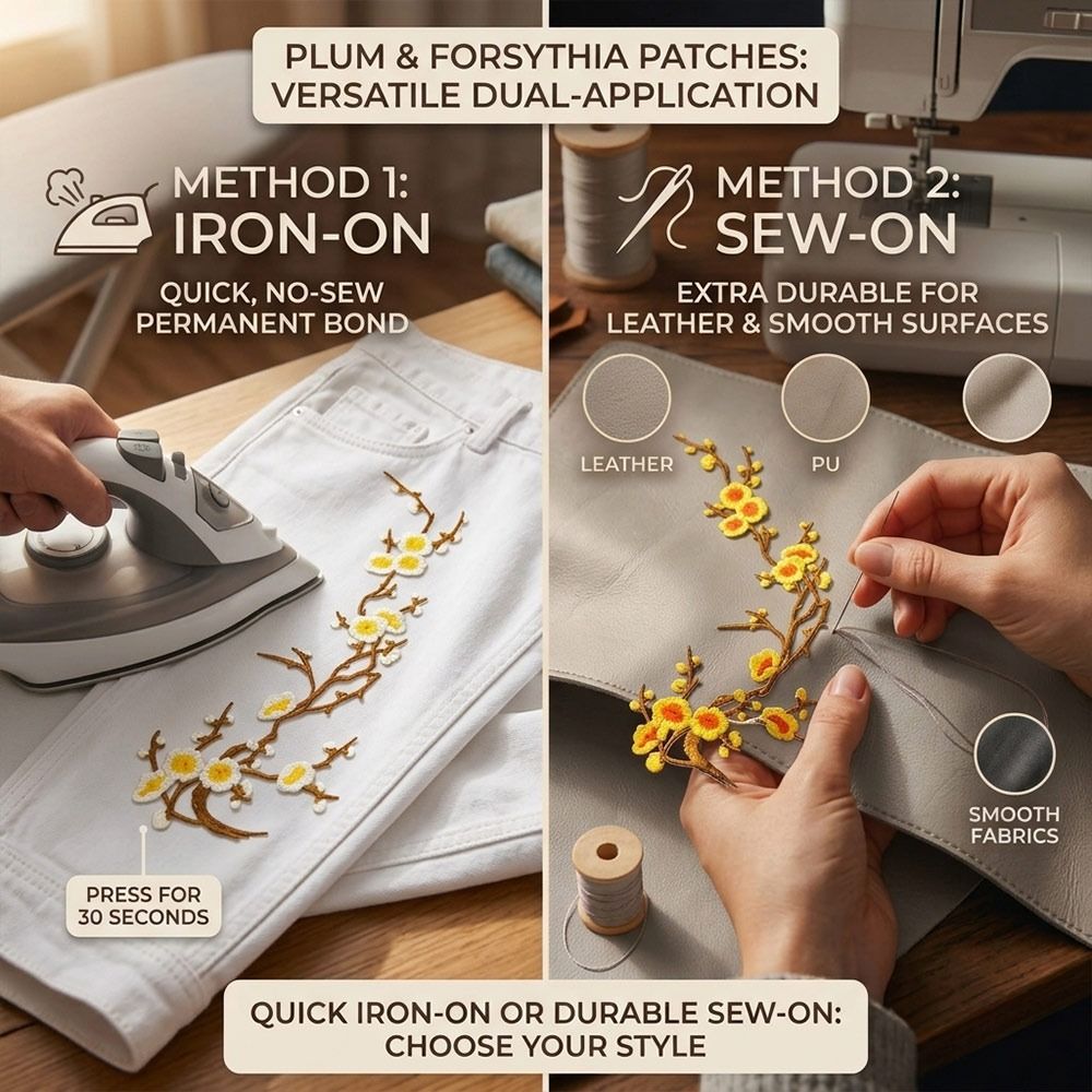แผ่นปะลายดอกซากุระแบบรีดติดและ - Textile For Sewing บทวิจารณ์และราคา